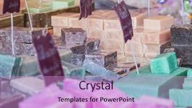  Presentation with fair - Presentation design with handmade soaps in a medieval background and a lavender colored foreground