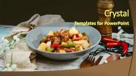  Presentation with ribs - Colorful slides enhanced with handmade sweet and sour pork backdrop and a  colored foreground