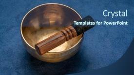  Presentation with tibetan singing bowl - PPT theme enhanced with handmade-tibetan-singing-bowl background and a ocean colored foreground