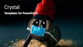  Presentation with face mask - Beautiful presentation design featuring handmade-tio-de-nadal backdrop and a black colored foreground