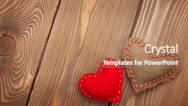  Presentation with wooden toy - Presentation consisting of handmade toy hearts over wooden background and a coral colored foreground