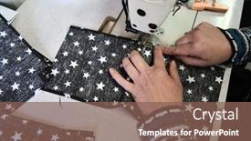  Presentation with face mask - Slides consisting of handmade-trendy-protective-coronavirus-face background and a violet colored foreground