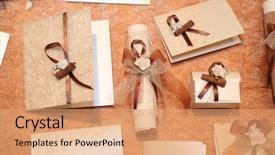  Presentation with wedding invitation - Presentation theme having handmade wedding invitations made background and a coral colored foreground