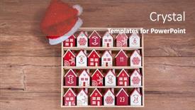  Presentation with hat - Colorful PPT theme enhanced with handmade-wooden-perpetual-calendar backdrop and a violet colored foreground