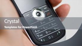  Presentation with global - Beautiful presentation theme featuring handphone - modern mobile or cell phone backdrop and a gray colored foreground