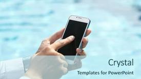  Presentation with pool side - Amazing presentation having handphone - unrecognizable businessman using phone backdrop and a cool aqua colored foreground