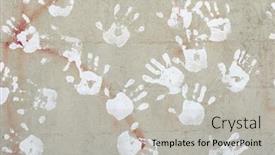  Presentation with handprints - Amazing slide set having handprints-on-wall-white-hand backdrop and a light gray colored foreground
