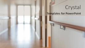  Presentation with nursing - Cool new PPT theme with handrail in the corridor of a nursing home backdrop and a coral colored foreground