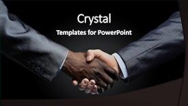  Presentation with hand shake telephone - Amazing slide set having business hands - african businessman's hand shaking white backdrop and a black colored foreground