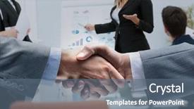  Presentation with shaking hands - Colorful PPT layouts enhanced with hands after signing a lucrative backdrop and a ocean colored foreground