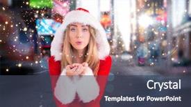  Presentation with street food new york - Cool new presentation theme with hands against blurry new york backdrop and a ocean colored foreground