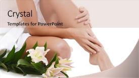  Presentation with manicure - Beautiful PPT theme featuring hands and feet with manicure backdrop and a coral colored foreground