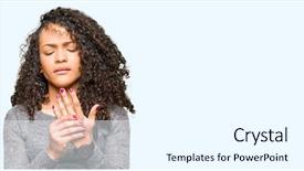  Presentation with arthritis - Slide deck having hands and fingers arthritis inflammation background and a cool aqua colored foreground