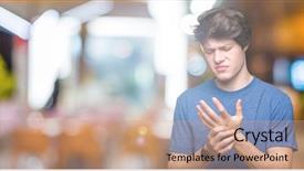  Presentation with arthritis - Presentation design with hands and fingers arthritis inflammation background and a coral colored foreground