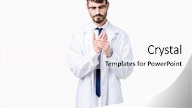  Presentation with scientist - PPT theme having hands and fingers arthritis background and a white colored foreground