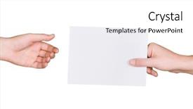  Presentation with letter - Presentation theme featuring hands and letter isolated background and a white colored foreground