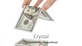  Presentation with white house - Amazing slide deck having hands-and-money-house-isolated backdrop and a white colored foreground