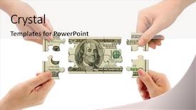  Presentation with racism white hands in modern - Presentation enhanced with hands and money puzzle isolated background and a lemonade colored foreground