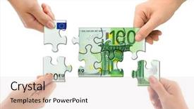  Presentation with puzzle - PPT layouts having hands and money puzzle isolated background and a  colored foreground
