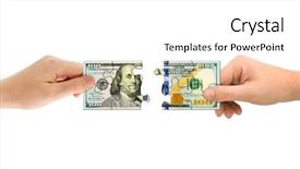 Presentation with money construction - Amazing slides having hands and money puzzle isolated backdrop and a white colored foreground