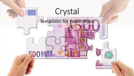  Presentation with puzzle - Theme enhanced with hands and money puzzle isolated background and a sky blue colored foreground