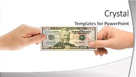  Presentation with puzzle - Theme consisting of hands and money puzzle isolated background and a white colored foreground