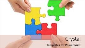  Presentation with racism white hands in modern - Cool new presentation theme with hands and puzzle isolated backdrop and a coral colored foreground