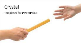  Presentation with race - Theme with hands and relay race isolated background and a white colored foreground