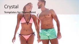  Presentation with hands holding - Amazing theme having hands and running on beach backdrop and a coral colored foreground