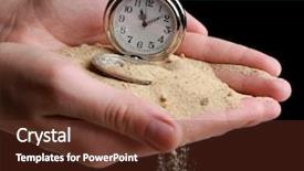  Presentation with sand clock - Slides having hands and sand flowing away background and a tawny brown colored foreground
