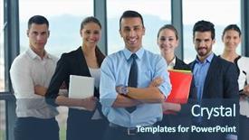  Presentation with business partner people joining hand - Amazing PPT theme having public beach on the dead sea resort backdrop and a light gray colored foreground