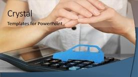  Presentation with caring hands - Audience pleasing slide deck consisting of hands and toy car protection backdrop and a coral colored foreground