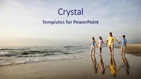  Presentation with holding hands family walking - Audience pleasing slides consisting of hands and walking on beach backdrop and a lemonade colored foreground