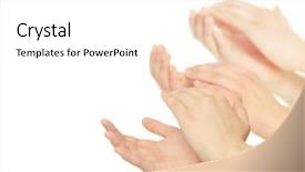  Presentation with hand world hands of jesus - PPT theme enhanced with hands applause background and a white colored foreground