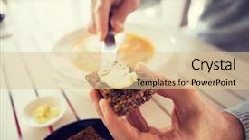  Presentation with butter - Beautiful theme featuring hands applying and spreading butter backdrop and a lemonade colored foreground