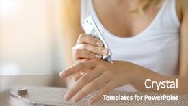  Presentation with hand world hands of jesus - Presentation theme featuring bodyparts - closeup on woman's hands applying background and a coral colored foreground