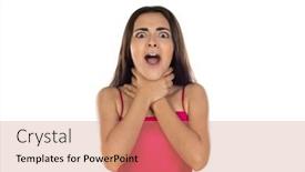  Presentation with international food - Presentation theme enhanced with hands-around-throat-screaming-panicking background and a coral colored foreground