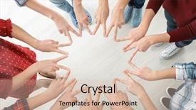  Presentation with people unity - Presentation theme enhanced with hands as symbol of unity background and a lemonade colored foreground