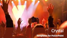  Presentation with music festival - Slides enhanced with hands at concert - music festival background and a tawny brown colored foreground