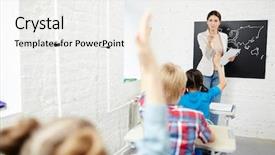  Presentation with geography - Beautiful slides featuring hands at lesson of geography backdrop and a white colored foreground