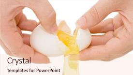  Presentation with egg - Beautiful theme featuring hands breaking an egg backdrop and a lemonade colored foreground