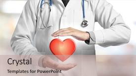  Presentation with hands heart - Beautiful slides featuring hands closeup light background cardiology backdrop and a coral colored foreground