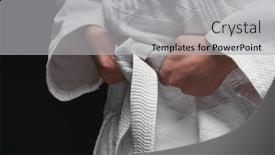  Presentation with martial arts - Theme with hands-closeup-teenager-dressed background and a light gray colored foreground