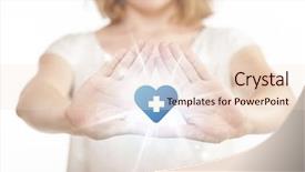  Presentation with medical cross - Amazing slides having hands creating a form backdrop and a lemonade colored foreground