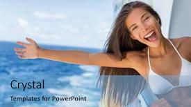  Presentation with summer holiday - Cool new theme with chinese party - cruise vacation on cruise travel backdrop and a light blue colored foreground