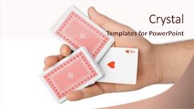  Presentation with playing cards - Slide deck featuring hand and playing cards isolated background and a lemonade colored foreground