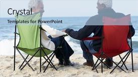  Presentation with honolulu senior on a beach - Presentation theme with senior couple sitting on beach background and a sky blue colored foreground