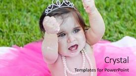  Presentation with happy birthday baby - PPT layouts featuring hands dirty of smash background and a lilac colored foreground