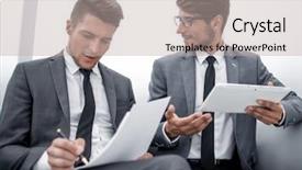  Presentation with office - Amazing slides having hands down meeting - men talking in the office backdrop and a light gray colored foreground