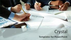  Presentation with discussion - Beautiful theme featuring hands during discussion of project backdrop and a lemonade colored foreground